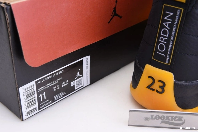 Reps TB Air Black Jordan 12 Retro University Gold 130690-070 0721